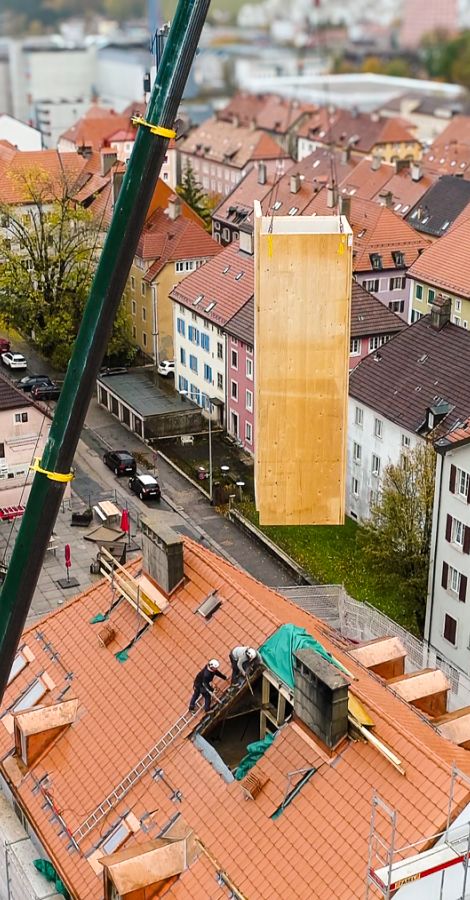 Construction d'une cage d'ascenseur en ossature bois