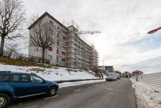 Réalisation et installation de deux cages d’ascenseur en ossature bois CLT à La Chaux-de-Fonds