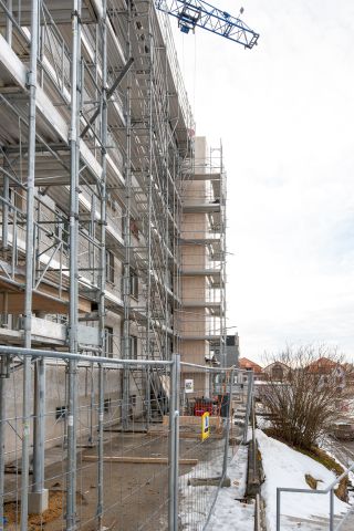 Réalisation et installation de deux cages d’ascenseur en ossature bois CLT à La Chaux-de-Fonds